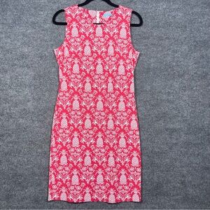 J.McLaughlin Womens Small Pink Pineapple Catalina Cloth Sleeveless Shift Dress